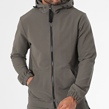Classic Series - Conjunto de chaqueta con cremallera y capucha y pantalón cargo gris marengo