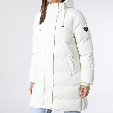 Deeluxe - Abrigo blanco con capucha para mujer Lina