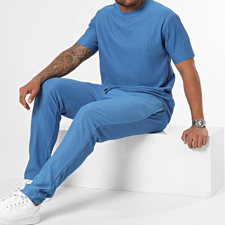 Ikao - Set di maglietta e pantaloni da jogging blu navy