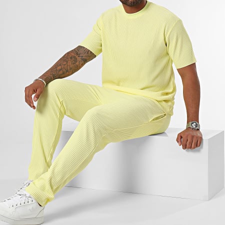 Ikao - Conjunto de camiseta amarilla y pantalón de chándal