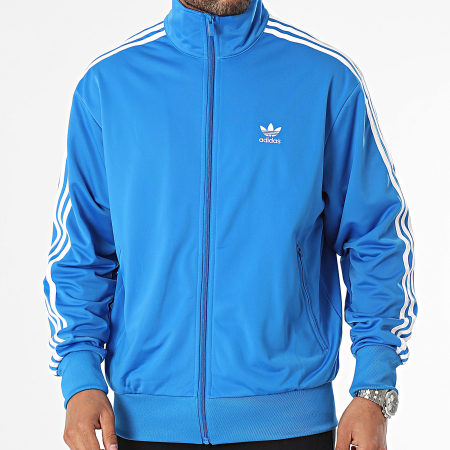 Adidas Originals - Sweat Zippé A Bandes Bird IJ7059 Bleu Clair