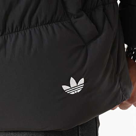 Adidas Originals - Cappotto con cappuccio e strisce in piuma d'oca Regen Rift HZ0688 Nero