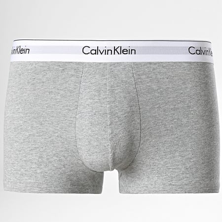 Calvin Klein - Juego de 3 bóxers elásticos de algodón moderno NB2380A Gris brezo Rojo Burdeos