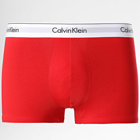 Calvin Klein - Juego de 3 bóxers elásticos de algodón moderno NB2380A Gris brezo Rojo Burdeos