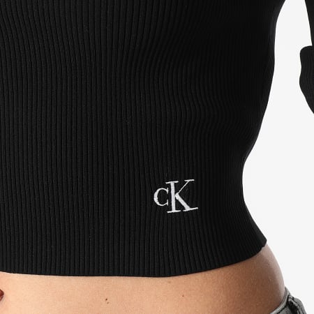 Calvin Klein - Sweat Col Cheminée Crop Femme 2722 Noir