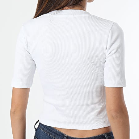 Calvin Klein - Camiseta de mujer con cuello en V 2379 Blanco