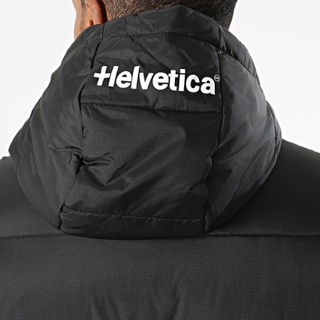 Helvetica - Plumífero con Capucha Larga Mont Blanc Negro