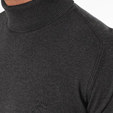 Indicode Jeans - Pull Col Montant Van Paul Gris Anthracite