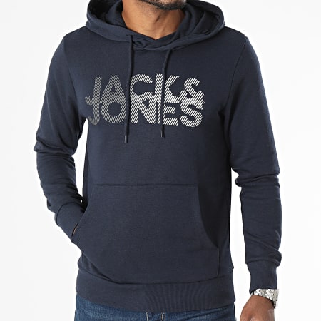 Jack And Jones - Lot De 2 Sweats Capuche Shady Gris Bleu Marine