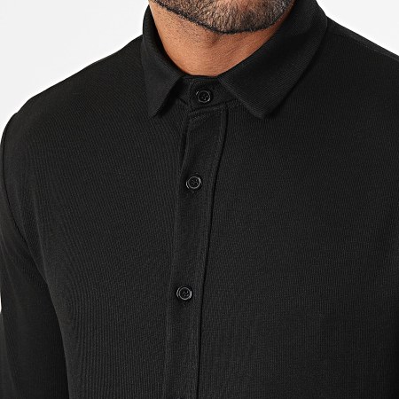 KZR - Conjunto de camisa negra de manga larga y pantalón de jogging