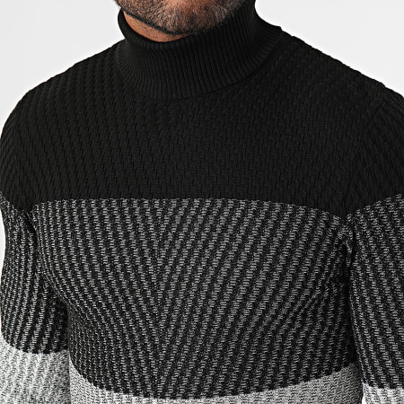 Pull Homme Tissaia Col Roulé - Gris Chiné - Taille L - 100% Acrylique - Hiver