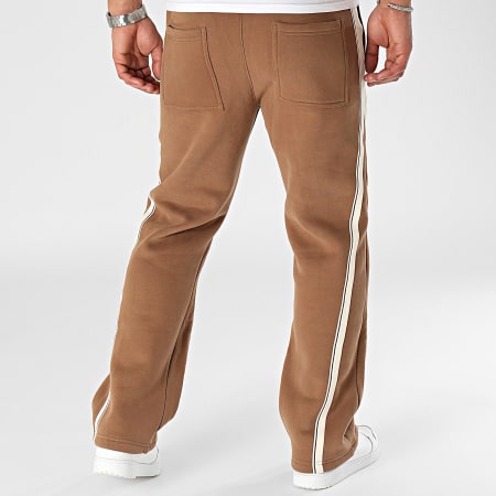 John H - Pantalones de chándal con banda marrón