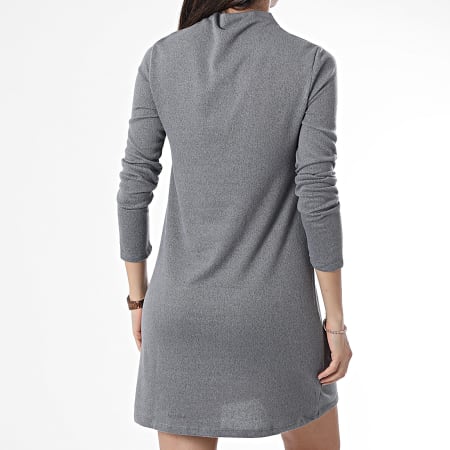 Only - Robe Manches Longues Femme Tonsy Gris Anthracite Chiné