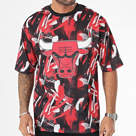 New Era - Tee Shirt NBA AOP Mesh Chicago Bulls 60424489 Noir Rouge