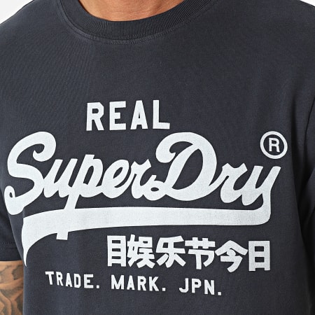 Superdry - Tee Shirt Vintage Logo Bleu Marine