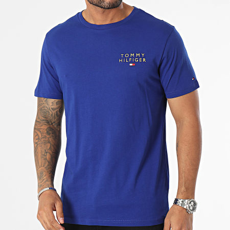 Tommy Hilfiger - Tee Shirt Logo Gold 3068 Bleu Roi