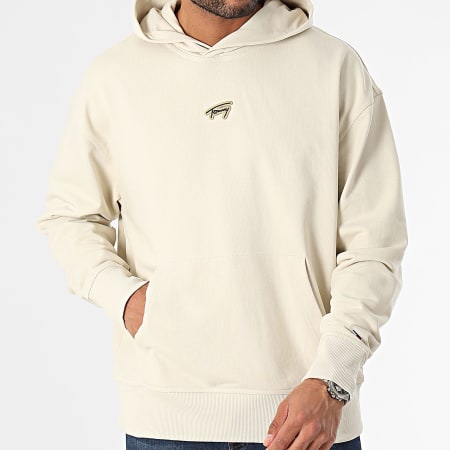 Tommy Jeans - Sudadera con capucha Relax Signature 7785 Beige