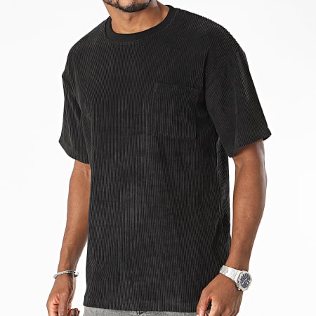 Aarhon - T-shirt nera con taschino