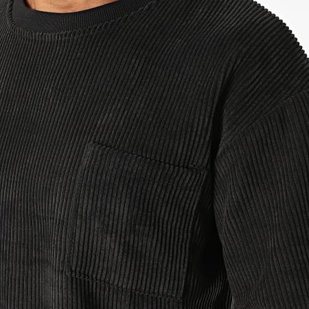 Aarhon - Camiseta negra con bolsillo