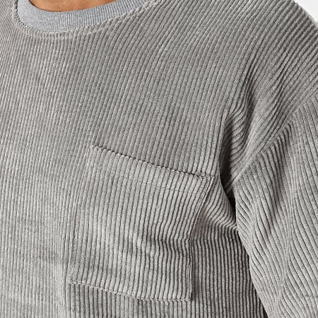 Aarhon - Camiseta de bolsillo gris