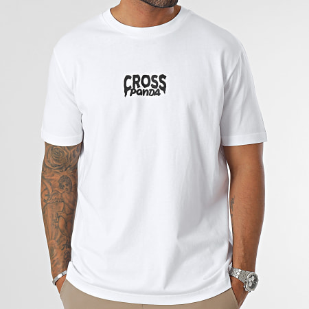 Cross Panda - Tee Shirt Oversize Large Laugh Later Blanc