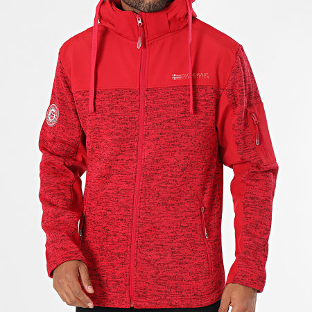 Geographical Norway Chaqueta roja con capucha y cremallera Tjhon Ryses
