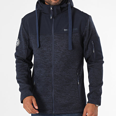 Veste Polaire Homme JHK - Zippée Avec Poches, Bleu, Douce Et Chaude