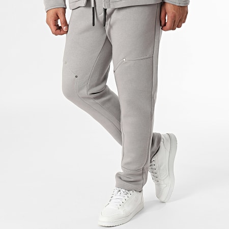Ikao - Set giacca e pantaloni da jogging a gamba larga grigio