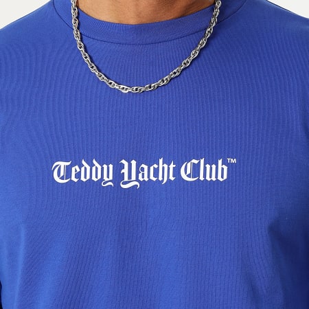 Teddy Yacht Club - Tee Shirt Manches Longues Damier Paris Blue Bleu Roi