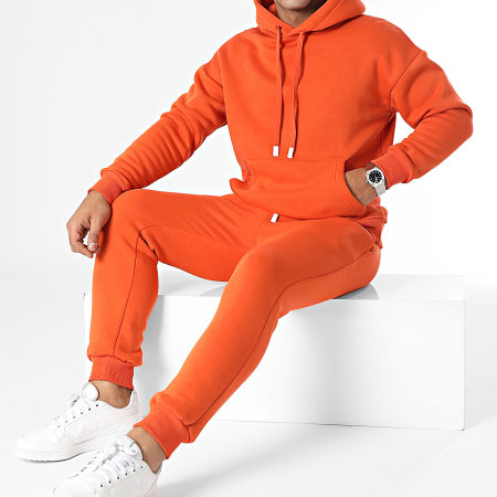 Ikao - Set di pantaloni da jogging e felpa con cappuccio arancione