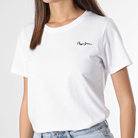 Pepe Jeans - Tee Shirt Femme Bertha PL505588 Blanc