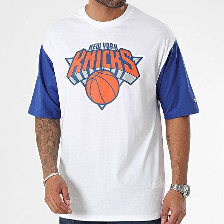 New Era - Tee Shirt NBA Color Insert New York Knicks 60424432 Blanc Bleu Roi