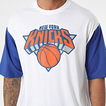 New Era - Tee Shirt NBA Color Insert New York Knicks 60424432 Blanc Bleu Roi