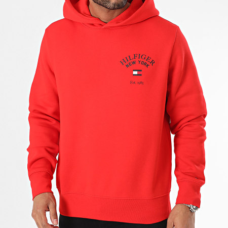Tommy Hilfiger - Sweat Capuche Arched Varsity 3641 Rouge