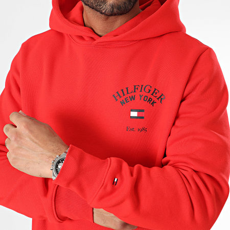 Tommy Hilfiger - Sweat Capuche Arched Varsity 3641 Rouge