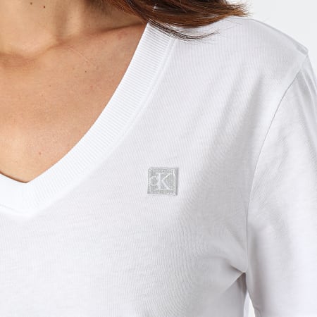 Calvin Klein - Camiseta cuello pico mujer 2560 Blanca