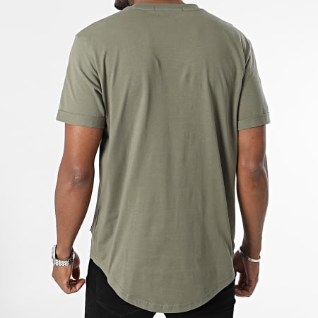 Calvin Klein - Maglietta rotonda con stemma oversize 3482 Verde Khaki