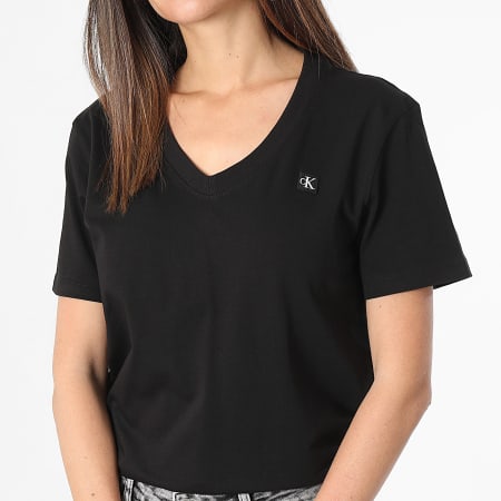 Calvin Klein - Camiseta cuello pico mujer 2560 Negro