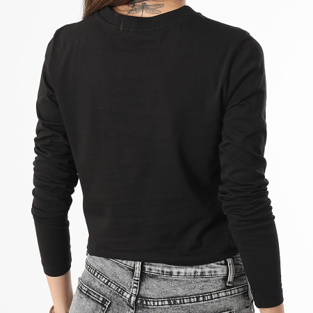 Calvin Klein - Maglietta a maniche lunghe con ricamo Badge da donna 2884 Nero