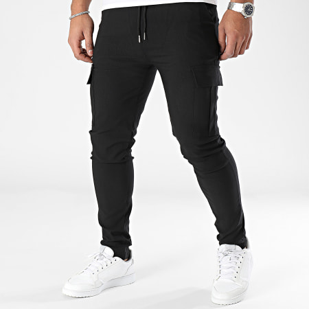 Frilivin - Lote de 2 pantalones cargo negro gris claro