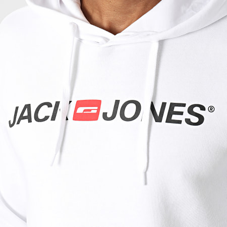Jack And Jones - Felpa con cappuccio Corp Old Logo Bianco