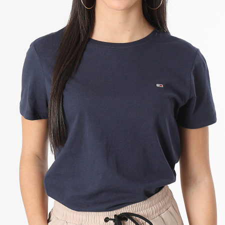 Tommy Jeans - Camiseta cuello redondo mujer Soft Jersey 4616 Azul marino