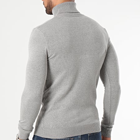 John H - Lot De 2 Pulls Col Roulé Gris Blanc