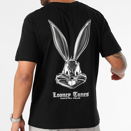 Looney Tunes - Camiseta Oversize Large Angry Bugs Bunny Chrome Negro