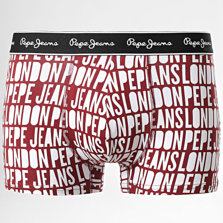 Pepe Jeans - Set di 3 boxer con logo a tutto campo PMU11091 Bordeaux