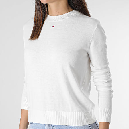 Tommy Jeans - Pull Col Rond Femme Essential Crew Neck 7254 Blanc