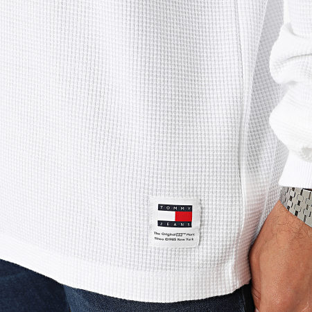 Tommy Jeans - Pull Waffle 8435 Blanc