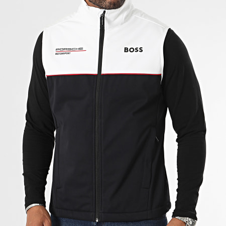 BOSS - Giacca senza maniche con zip Porsche RP Team 701224879 Nero Bianco