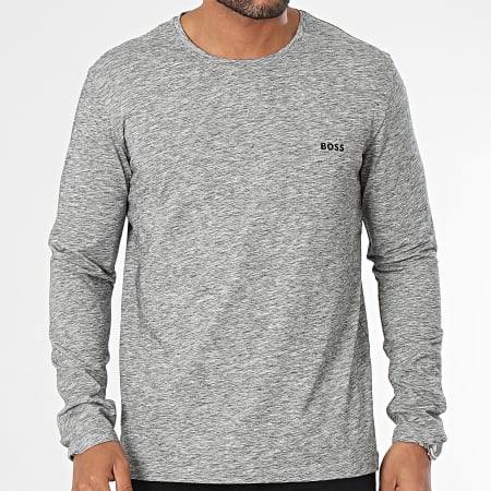 BOSS - Tee Shirt Manches Longues Mix And Match 50515389 Gris Chiné