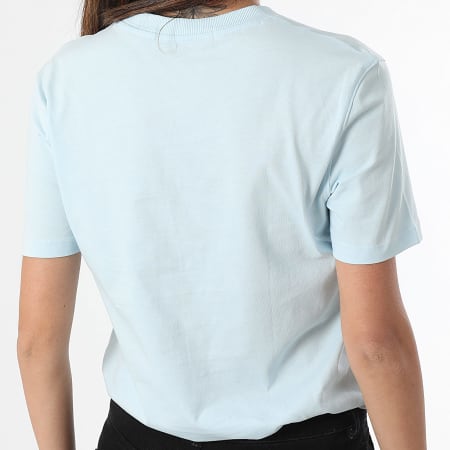 Calvin Klein - Tee Shirt Femme Embroidery Badge Regular 3226 Bleu Clair